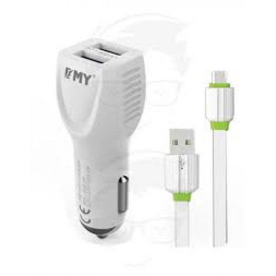 EMY MY112 Dual USB Car Charger 2.4A - White
